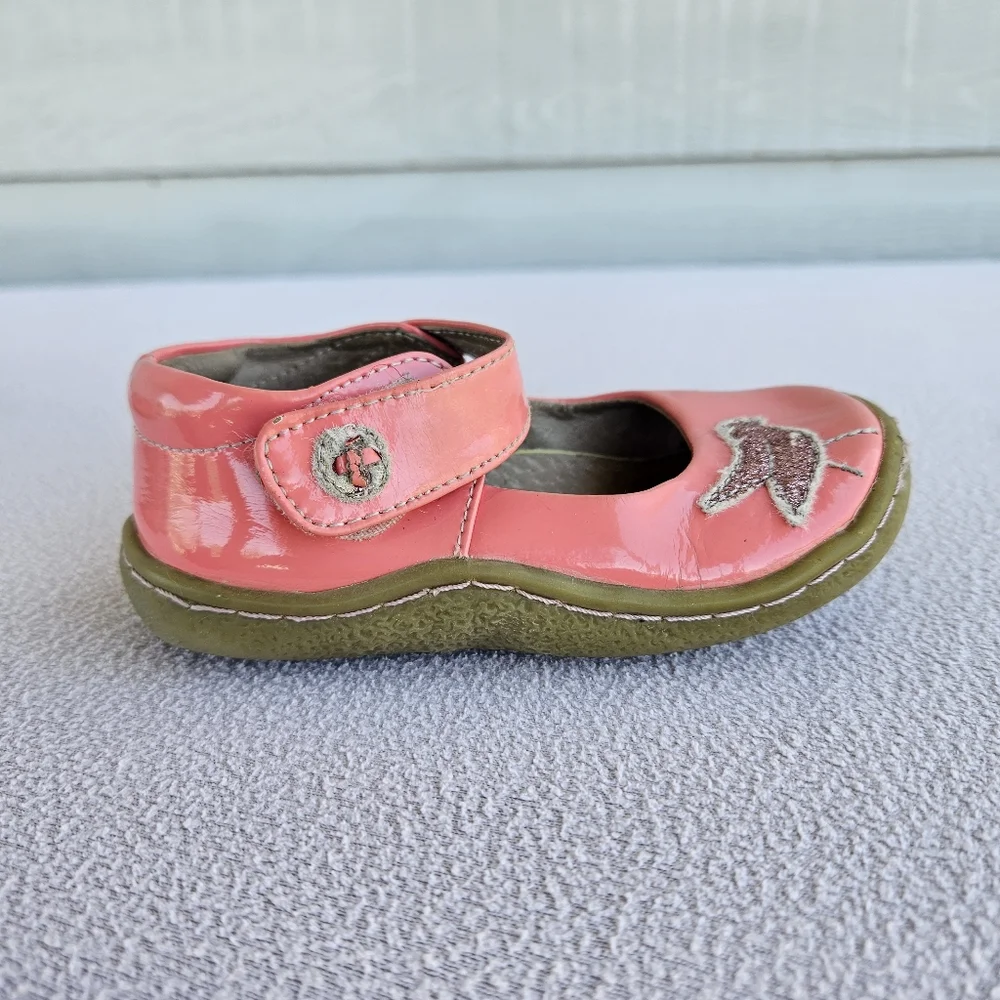 Livie & Luca Pio Pio Sparkle Bird Pink Girl Mary Jane SZ 7 Hook & Loop
